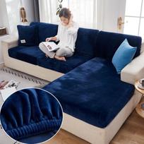 Svetainės Elastingas Sofos Sėdynės Užvalkalas Velvė Elastingas Pagalvės Užvalkalas Prabangus Kampinis L formos Baldas Sofa enlarge size-1 tamsiai mėlyna spalva