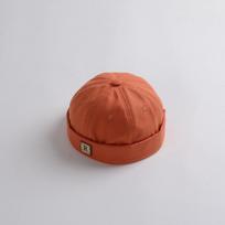 Retro vienspalvė kepurė Baby Docker Pavasaris Vasara Minkšta Medvilnė Beanie kepurė mergaitei berniukui Vaikams Vaikams Šeimininko kepuraitės Kapotas oranžinė