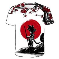Summe marškinėliai 3d Goku Vegeta Printing Harajuku Fashion trumpomis rankovėmis laisvalaikio viršus 6XL red