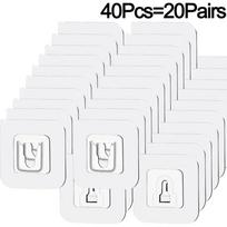 40 vnt., dvipusiai lipnūs sieniniai kabliukai, skaidrūs, nematomi kabliukai, sienos laikiklis, virtuvės miegamojo organizatorius 40pcs(20pairs)