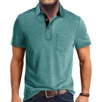 Vyriški laisvalaikio polo marškinėliai Klasikiniai 4 mygtukų Vasaros pagrindiniai trumpomis rankovėmis marškinėliai su apykakle Solid Tees Golf Stilingi viršutiniai vyriški vyriški verslo laisvalaikio polo marškinėliai L black
