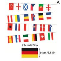 2024 m. Europos šalių vėliava 24 vnt. Euro taurė Šalies vėliava Nacionalinės stygos Vėliavos Reklaminė juosta Futbolo renginys Girliandų dekoras 14x21cm blue