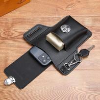 Daugiafunkcis odinis „Fanny Pack“ telefono diržo krepšys Retro vyriškas krepšys mobiliojo telefono kilpa, telefono maišelis, piniginė, telefono dėklas juoda