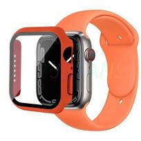 Stiklas+Dėklas+Dirželis Apple Watch Juostai 42mm 44mm 41mm 40mm 38mm 45mm 49mm Ekrano apsaugos Apple IWatch Series 8 7 6 SE 5 4 40mm series 654 se black