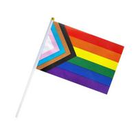 14x21 cm vaivorykštinė vėliava su vėliavos stiebu Mini rankinė vaivorykštės vėliava gėjų LGBT lesbietės Homoseksualas Biseksualus Panseksualumas Pasididžiavimas Namų dekoras 1PC