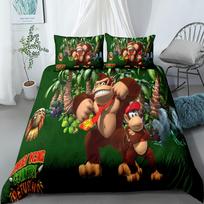Beždžionė Animacinis personažas Donkey Kong Antklodės užvalkalų komplektas Karališkojo, Karalienės, Dvigulio, Pilno, Dvigulio, Viengulio dydžio patalynės komplektas AU Single(140x210cm)