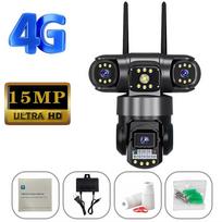 V380pro 15MP 3 objektyvų 4G/Wifi kamera AI žmogaus aptikimo naktinis matymas vandeniui atspari apsauga vaizdo stebėjimo IP kamera 8K CCTV monitorius 4G Camera