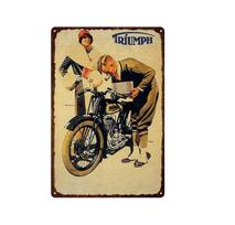 Vintažinis Norton Motociklo Metalinis Plakatas Retro Plokštelė Sienos Meno Tapyba Plokštelė Baro Garažo Dekoras Vintažinis Skardinis Ženklas Namų Dekoras Plakatas 20x30cm beige