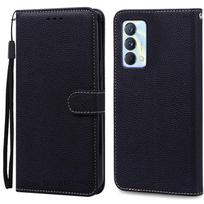Dėklas Realme GT Master Edition Odinis Piniginės Atverčiamas Dėklas Realme GT Master Dėklui Stovas Knygelės Viršelis Piniginė Coque Fundas Realme GT Master juoda