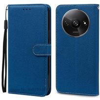 Dėklas Redmi A3 Odinis piniginės tipo atverčiamas dėklas Xiaomi Redmi A3 Apsauginis dėklas Fundas Coque skirtas Xiaomi Redmi A3 A 3 telefono dėklui For Redmi A3 (2024) tamsiai mėlyna spalva