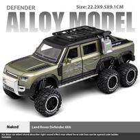 1/24 Scale Land Rover Defender 6x6 Large Super Off Road Vehicle Alloy Metal Diecast Model Car Sound & Light Children Toy Gift for Boys žalia