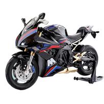 1/10 mastelis BMW S1000RR motociklo modeliui Imitacinis lydinio lokomotyvo figūrėlės papuošalas Žaislinis automobilis Berniukui juoda