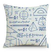 Matematikos, fizikos ir chemijos lygčių pagalvės užvalkalas, personalizuotas geometrinių formulių grafiti, studentų naktinė lininė miego pagalvės užvalkalas 45 * 45Cm without pillow core