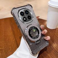 Prabangus blizgučių laikiklio telefono dėklas Xiaomi Redmi Note 14 15 Pro Plus 15 15C 14C 14S 4G 5G Padengtas smūgiams atsparus silikoninis dangtelis Redmi Note 15 Pro 5G gray