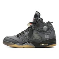 Off-White x Air Jordan 5 Retro SP Muslin Unisex Kedai Juodi Fire-Red CT8480-001 42 black