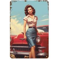 Vintažinis Pinup merginų metalinis skardos ženklas Sienų dekoras Seksualūs retro meno plakatai vyriškai oazei, namams, kavinei, sodui, klubui, barui Geležinis paveikslas Plokštelė 20x30cm