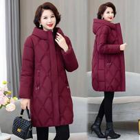 „Snow Wear“ žieminis paltas moterims, pūkinė striukė šilta stora laisvalaikio žieminė striukė su gobtuvu Ilgas Parkas paltas XXXL raudona