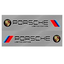 2 vnt. 3D lipdukai automobiliui, sportiniai lipdukai šoninei kėbulo daliai, automobilio aksesuarai Porsche Boxster Cayenne Panamera Macan Cayman 911 918 996 917 991 juoda