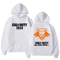 Nauji Call of Duty Black Ops 6 vyriški ir moteriški džemperiai su gobtuvu Harajuku vyriški ir moteriški ilgomis rankovėmis marškinėliai rudeniui ir žiemai M white