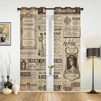 Europos retro senų laikraščių užuolaidos miegamajam, svetainei, virtuvei, vaikų kambariui, langų užuolaida, modernus namų dekoras 135W x 60H(cm) x1