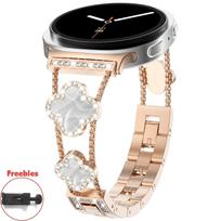 Deimantinis dirželis, skirtas „Samsung Galaxy Watch8“ 44 mm 40 mm, keturių lapų dobilų dizaino, prabangi moteriška itin 47 mm apyrankė, skirta „Samsung Galaxy 8 Classic“ 46 mm Correa Galaxy Watch Ultra 47mm beige