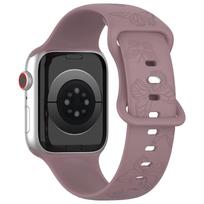 Compatible Apple Watch Band: Laser-Engraved Butterfly, 8-Shaped Buckle, Sporty Silicone Design for iWatch S8 38mm/40mm/41mm levanda