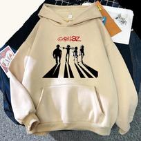 Gorillaz Hoodies Muzikinės Grupės Spaudinys Vyrams Moterims Laisvalaikio Hoodies Hip Hop Hoodies Megztiniai su Gobtuvu Harajuku Megztinis Sportinis Kostiumas Unisex Drabužiai 5XL beige