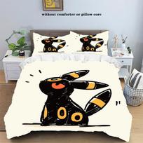 Pokemonų Animacinis Anime Patalynės Komplektas Kawaii Pikachu Gengar Eevee Charizard Antklodė Užvalkalas Pagalvės Užvalkalas Vaikų Lova Rinkinys Viengulis Karališkas Dydis EU Twin 135x200cm gray