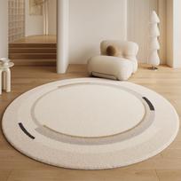 Kreminės spalvos kilimai svetainei Purus minkštas apvalus kilimas miegamojo dekoravimui Prabangus kilimėlis prie persirengimo stalo Namų storas pliušinis grindų kilimėlis 80x80CM beige