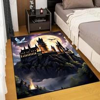 Pilies Magijos Mokyklos Spausdintas Kilimas Kilimas Svetainei Vaikų Miegamojo Kilimėlis Sofai Durų Kilimėlis Grindų Kilimas Namų Dekoras Neslystantis Kilimėlis 60*90cm white