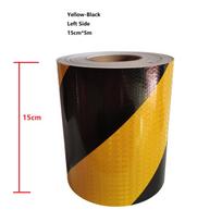 5cm/10cm/15cm/20cm*5m Atšvaitinė juosta Geltonai-juoda Kairė arba dešinė Įstrižinė Vandeniui atspari Saugos įspėjimas Lipni Atšvaito lipdukas black