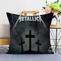 M-Metallica Pagalvės užvalkalas Poliesteris Sofos pagalvės Dekoratyvinės mesti pagalvės Namų dekoravimas Pagalvės užvalkalas 12x12Inch black