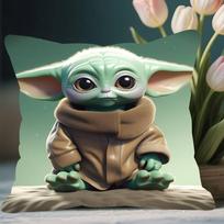 Kūdikio Y-Yoda Pagalvės užvalkalas Nuimamas skalbiamas užvalkalas – Visų sezonų minkštas linas 12x12Inch gray