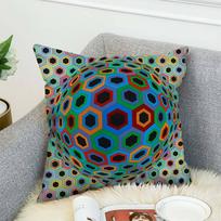 V-Victor V-Vasarely Pagalvės užvalkalas Albumo dėklas Dekoratyvinis namų elementas sofai Dvispusis spausdinimas Trumpas pliušas Mielas pagalvės užvalkalas 12x12Inch