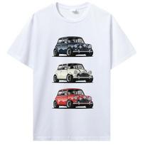 Retro Italų Trio Mini Cooper Marškinėliai Populiarus Automobilis Hipsterio Stiliaus Marškinėliai Vyriški Medvilniniai Marškinėliai Hip Hop Marškinėliai Harajuku M white