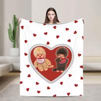 Monchhichis Kun Chan Couple Blanket Cute Cartoon Wool Novelty Warm Throw Blanket for Home All Season Outdoor 30x40in