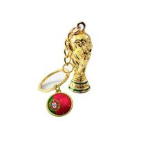 2022 Kataro Pasaulio taurės trofėjus Futbolo nacionalinės vėliavos raktų pakabukai Futbolo suvenyrai Kuprinės aksesuarai Portugal beige