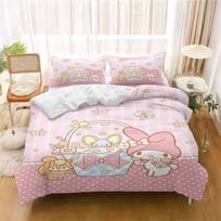 3 dalių rinkinys My Melody patalynės komplektai Vaikams Patalynės komplektas Namams Twin 1 antklodės užvalkalas Prabangus 100% poliesteris Modernus margintas 140x210cm