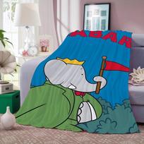 ŽAVUS B-Babar Dramblys Drobės Antklodė Šilta Ir Minkšta Tinka Miegamajam Svetainei Sofai Lovai Biurui Kelionėms Stovyklavimui 30x40in blue