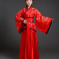 Hanfu Kinų drabužiai Mergaitės gėlės Tradicinė scenos suknelė Moteriška šokio suknelė Suaugusiųjų fėja S red