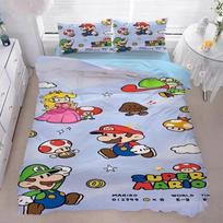 3D Anime Supers M-Mario Bros Spausdintas patalynės komplektas- Antklodės užvalkalas + Pagalvių užvalkalai2/3 vnt.Tinka vaikams ir suaugusiems Minkštas poliesteris AU Double(180*210cm)3pcs