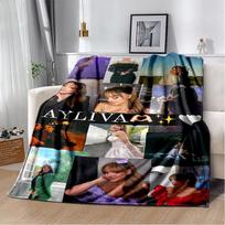 3D Ayliva Lieb Pop Dainininkė Minkštas Flanelinis Antklodė Lovai Miegamajam Sofai Iškylai, Mesti Antklodė Užkloti Lauke Laisvalaikiui Dovana Vaikams 75x90cm