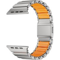 Titanium Rubber Band for Apple Watch Ultra 3 2 1 49mm Series 10 11 46mm Metal Strap for Iwatch 7 8 9 45mm 6 5 4 SE 3 44mm Correa 49mm(Ultra 3 2 1)&XL(190mm) white