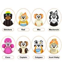 Bluey ir Bingo lėlių žaislų serija Coco Mackenzie Mia Rad Mielas mini dalelių surinktas anime personažas Vaikų žaislas Dovana