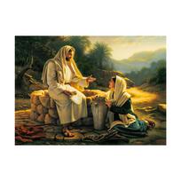 Krikščionių Dievas Jėzus Kristus Tikėjimas Tikėjimas Samarietė Moteris Plakatai Spaudiniai Drobė Tapyba Sienos Menas Paveikslų dekoras 20x30cm gray