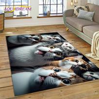 3D persų katė, miela dėmėta katė, Ragdoll animacinio stiliaus kilimas svetainei, miegamajam, namų dekoravimui, neslystantis, sofai, prie durų, dovana vaikui 80x120cm( 31x47in)