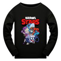 4093 Vaikams Berniukams Mergaitėms Brawl Stars Spausdinimo Ilgomis Rankovėmis Marškinėliai 140cm juoda