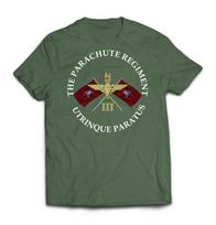 Britų oro desanto pėstininkai Parachutistų pulko emblema Marškinėliai 100% medvilnė Apvalus kaklas Trumpomis rankovėmis Laisvalaikio vyriški marškinėliai Dydis S3XL L brown