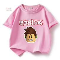 Berniukų žaidimų vaikiški marškinėliai Sportiniai marškinėliai Roblox Vaikų animacinių filmukų unisex Trumpomis rankovėmis Laisvalaikio Gatvės Harajuku Drabužiai 160 white