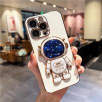 Aukščiausios kokybės prabangus mėlynos spalvos danga žvaigždės astronautas stovas telefono dėklas iPhone 15 14 13 Mini 12 11 Pro Max X Xs Xr 7 8 16 Plus minkštas laikiklis dangtelis For iPhone 13 Pro